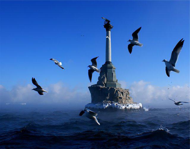 Monument to the scuttled ships in Sevastopol