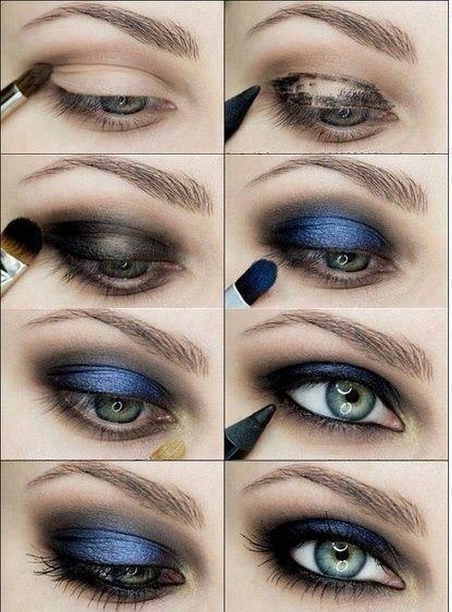 Повседневный макияж для серо голубых глаз