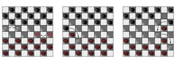 комбинации игры в шашки
