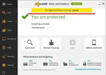 how to extend avast antivirus for free