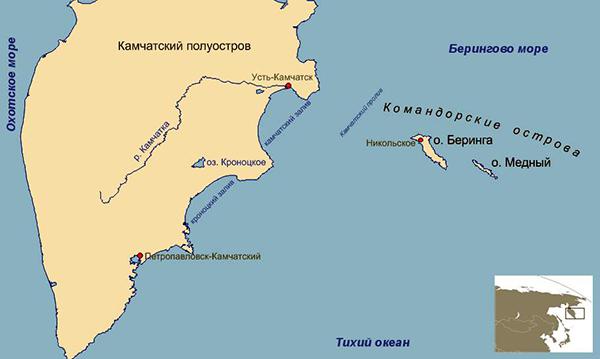 берингово море на карте 