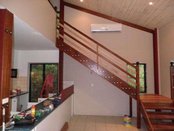 handrails for stairs wooden and metal railing