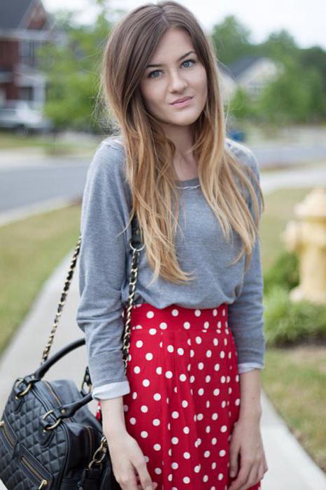 red skirt in white peas