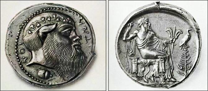 Древняя серебряная монета