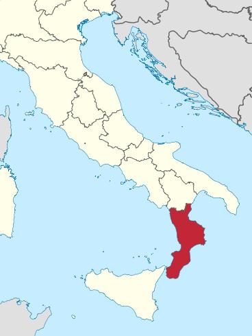 калабрия на карте италии
