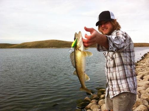 Fishing for pike perch from the shore