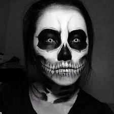 макияж на хэллоуин скелет