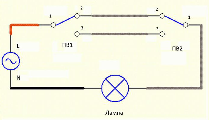 подключение проходных переключателей