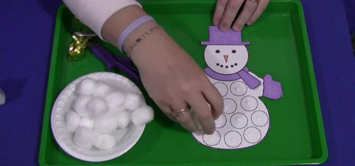 Как сделать снеговика из ваты