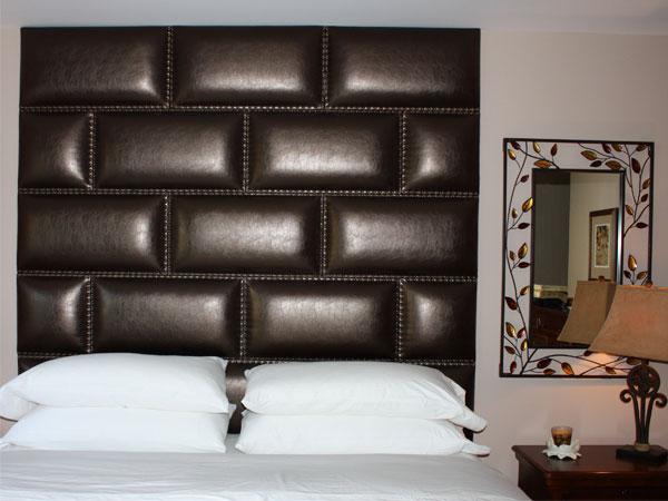 decorative soft panels on the walls