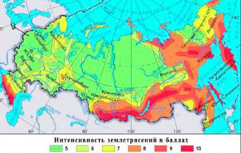 сейсмическая карта россии
