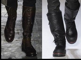 High leather boots for men