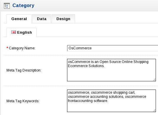 Meta tag description opencart