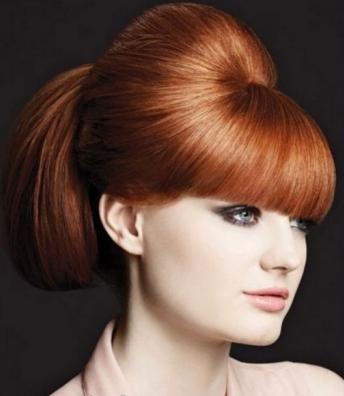 bouffant hairstyle with bangs