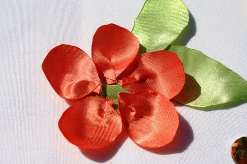 DIY satin ribbon flowers