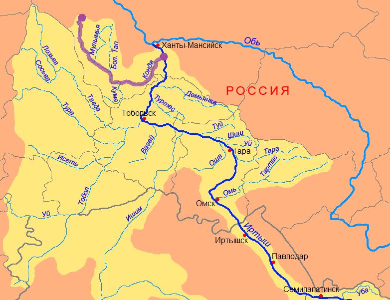 Река миасс откуда течет и куда карта