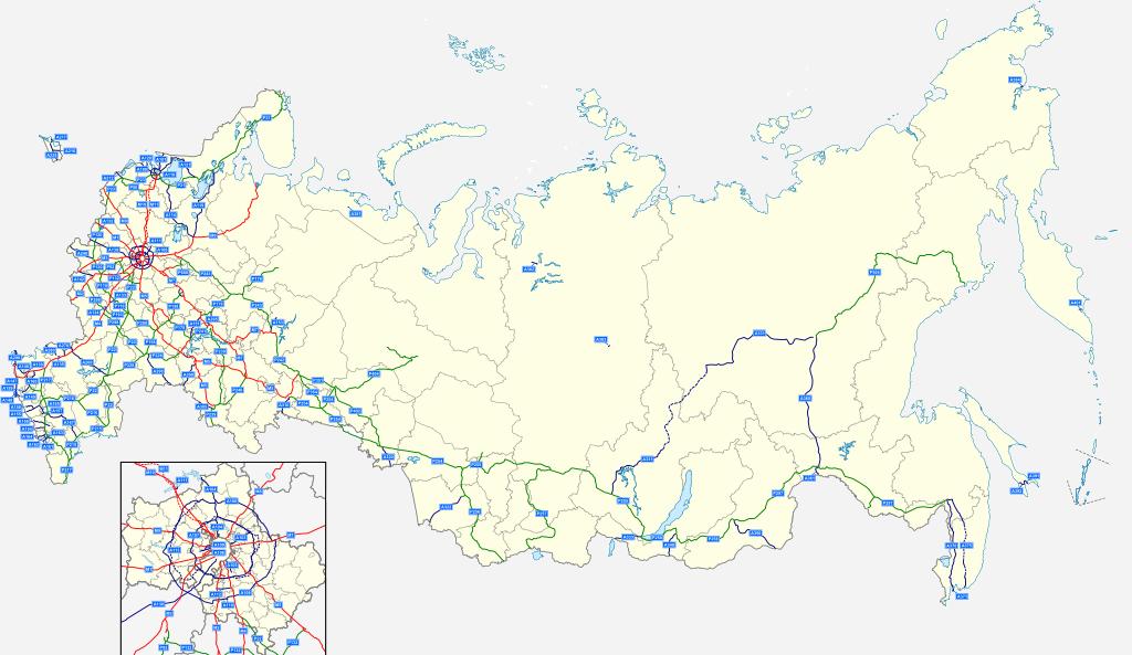 карта дорог России