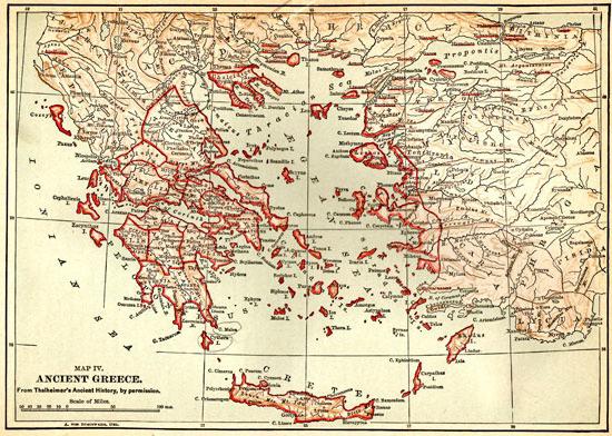 карта Древней Греции