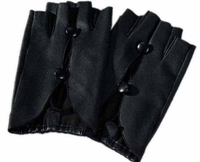 women's fingerless leather gloves