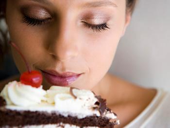 brownie with cottage cheese and cherry