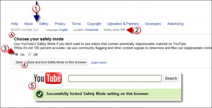 how to disable safe mode youtube