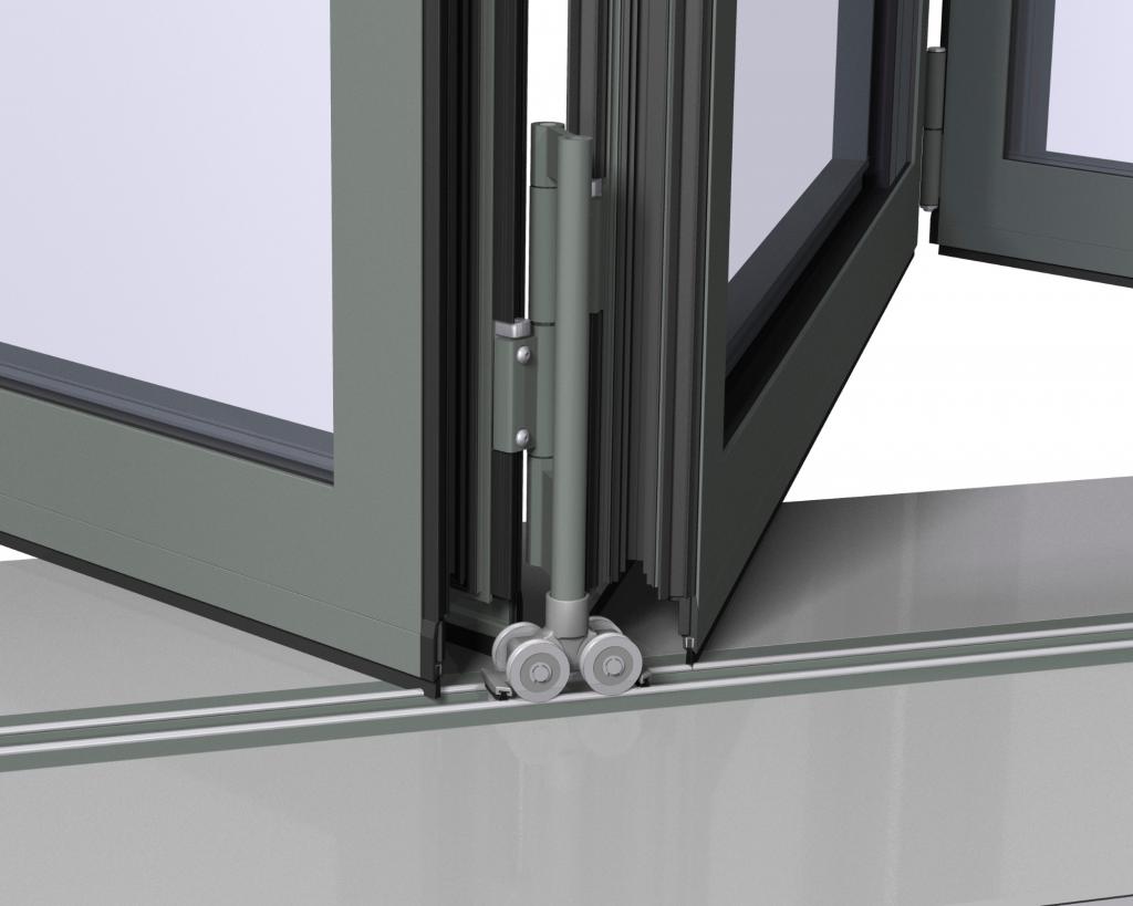 Folding door mechanism