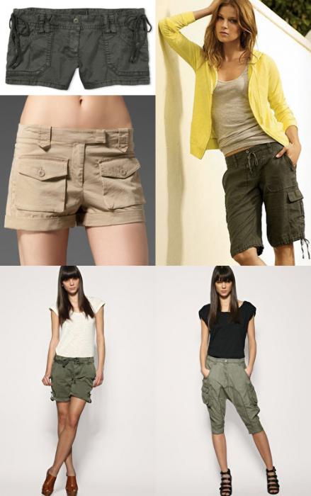 Military shorts.