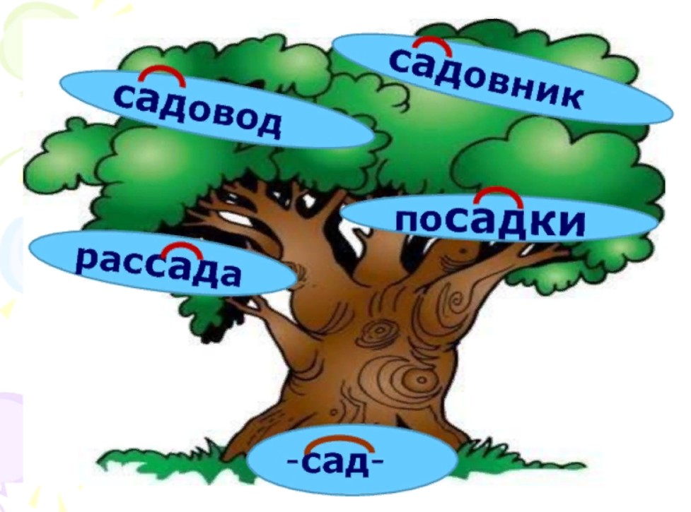 Сад однокоренные. Дерево с однокоренными словами 3 класс сад. Дерево с однокоренным словом сад 3 класс рисунок.