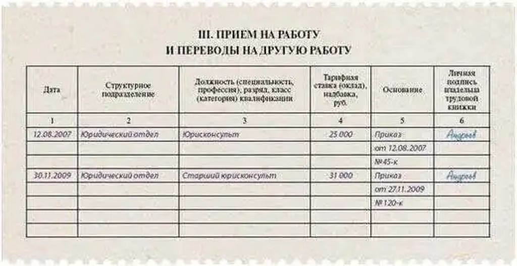 Личная карточка работника образец заполнения прием на работу