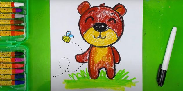 Рисуем медвежонка