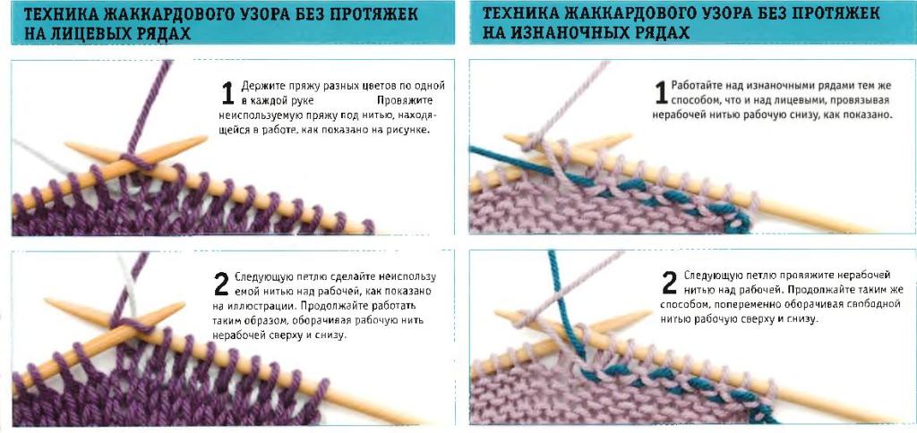 Вяжем без протяжек жаккард