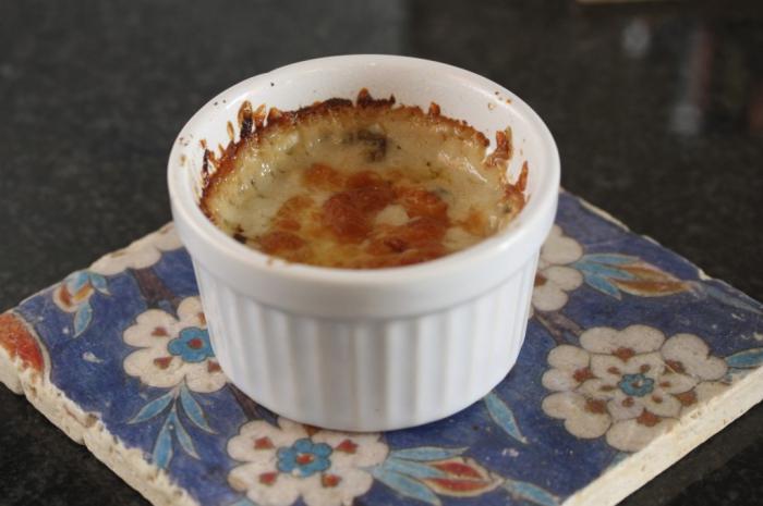 mushroom julienne in pots