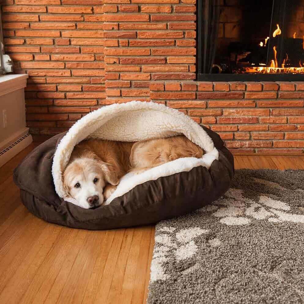 Лежак для собаки с крышей
