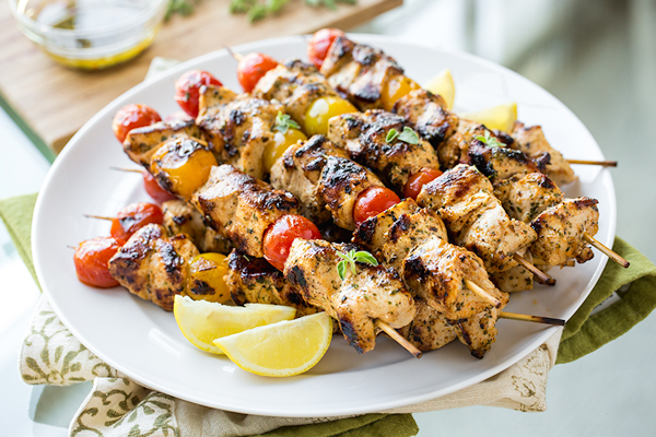 skewered chicken