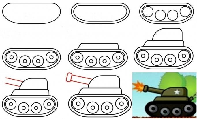 как рисовать танки карандашом