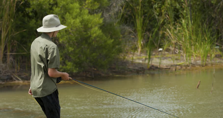 Teenager fishing