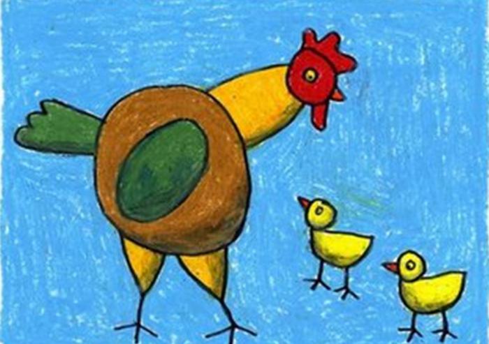 детский рисунок курицы
