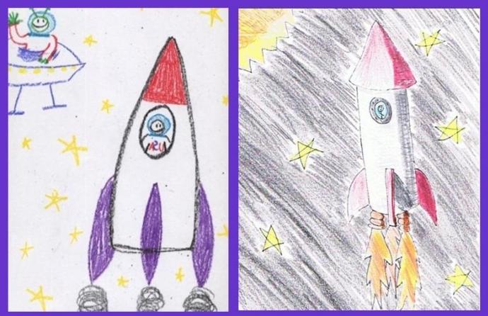 как нарисовать ракету карандашом