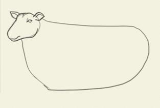 как нарисовать овечку карандашом 