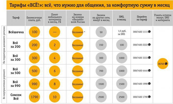 Яркое решение за 250 билайн описание тарифа