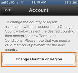 сменить страну в app store на айфоне