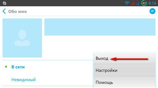 Как выйти из скайпа на телефоне