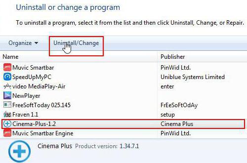 how to remove cinema plus from computer