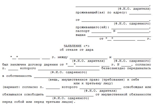 Отказ от подарка