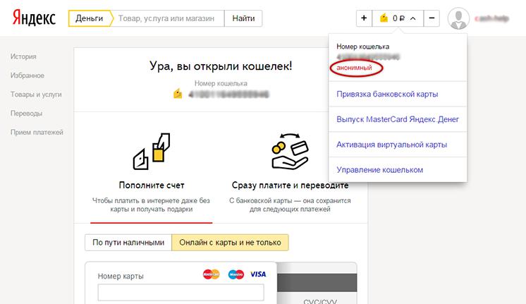 "Яндекс.Деньги" - тип профиля