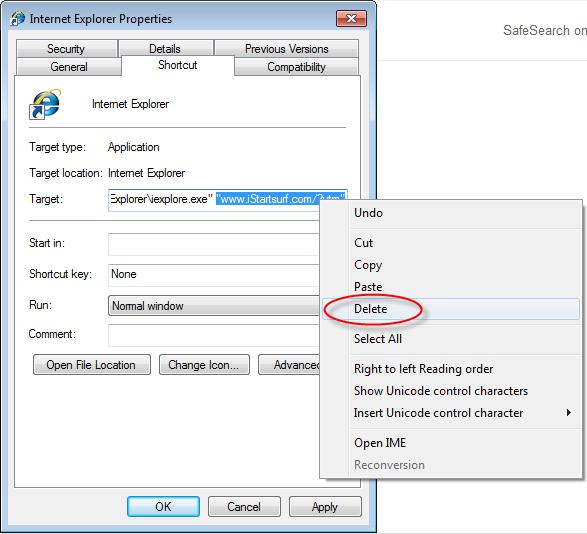 how to remove istartsurf com from browser