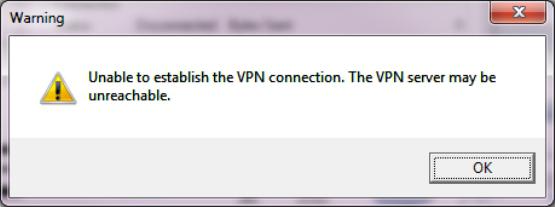 Unable to connect to server connection