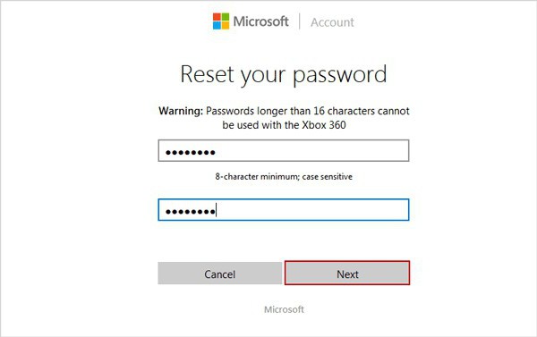 Microsoft account forgot password