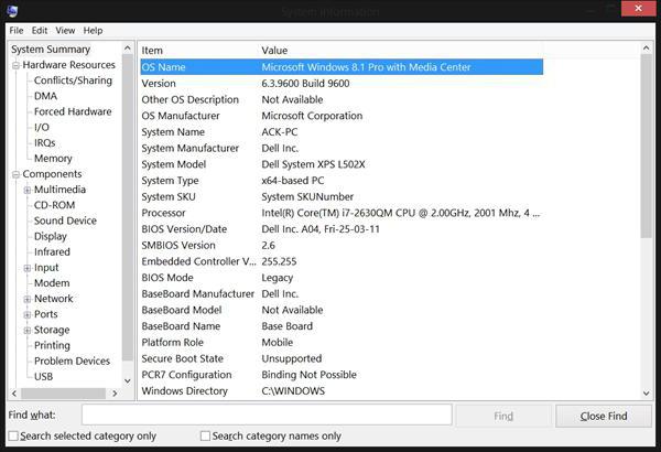 Windows 7 не отображается сведения о системе