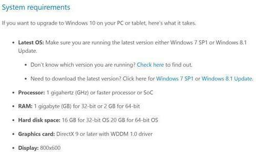 windows 10 требования к системе 
